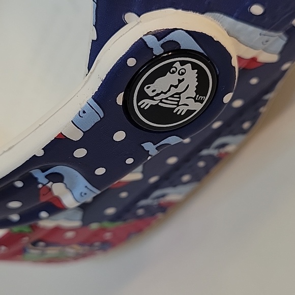 CROCS x Vineyard Vines HOLIDAY CHRISTMAS PATCHWORK CLOGS Size J4 - Picture 6 of 16